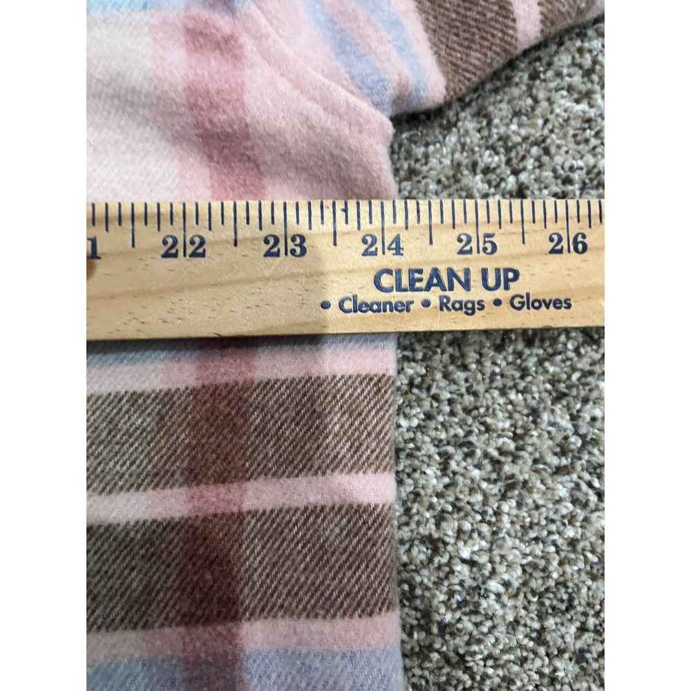 Barbie Movie Pink Plaid Flannel Shacket Button Up Jacket Logo Back Womens Medium - Picture 5 of 8
